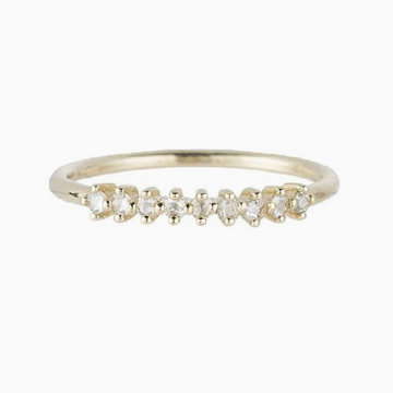 Jennie Kwon Designs nine diamonds set in 14k gold wedding band engagement ring 