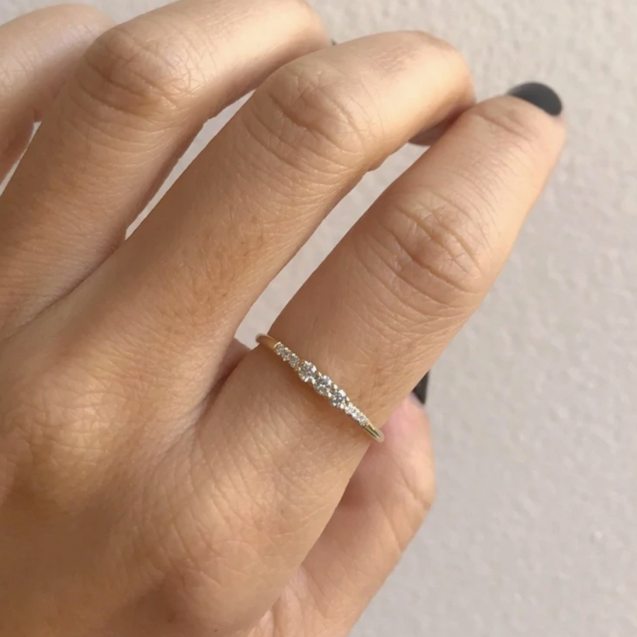 Three Diamond Equilibrium Ring-OD Fine Rings-Marisa Mason