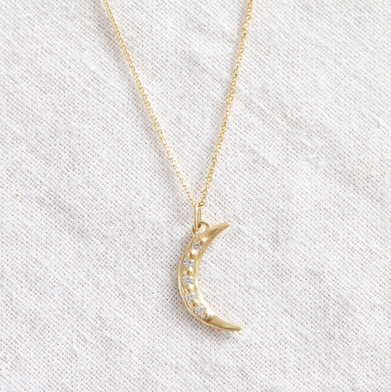 ハンドメイドアクセサリー moon様☆ Crescent Diamond Moon | Marisa Mason Jewelry