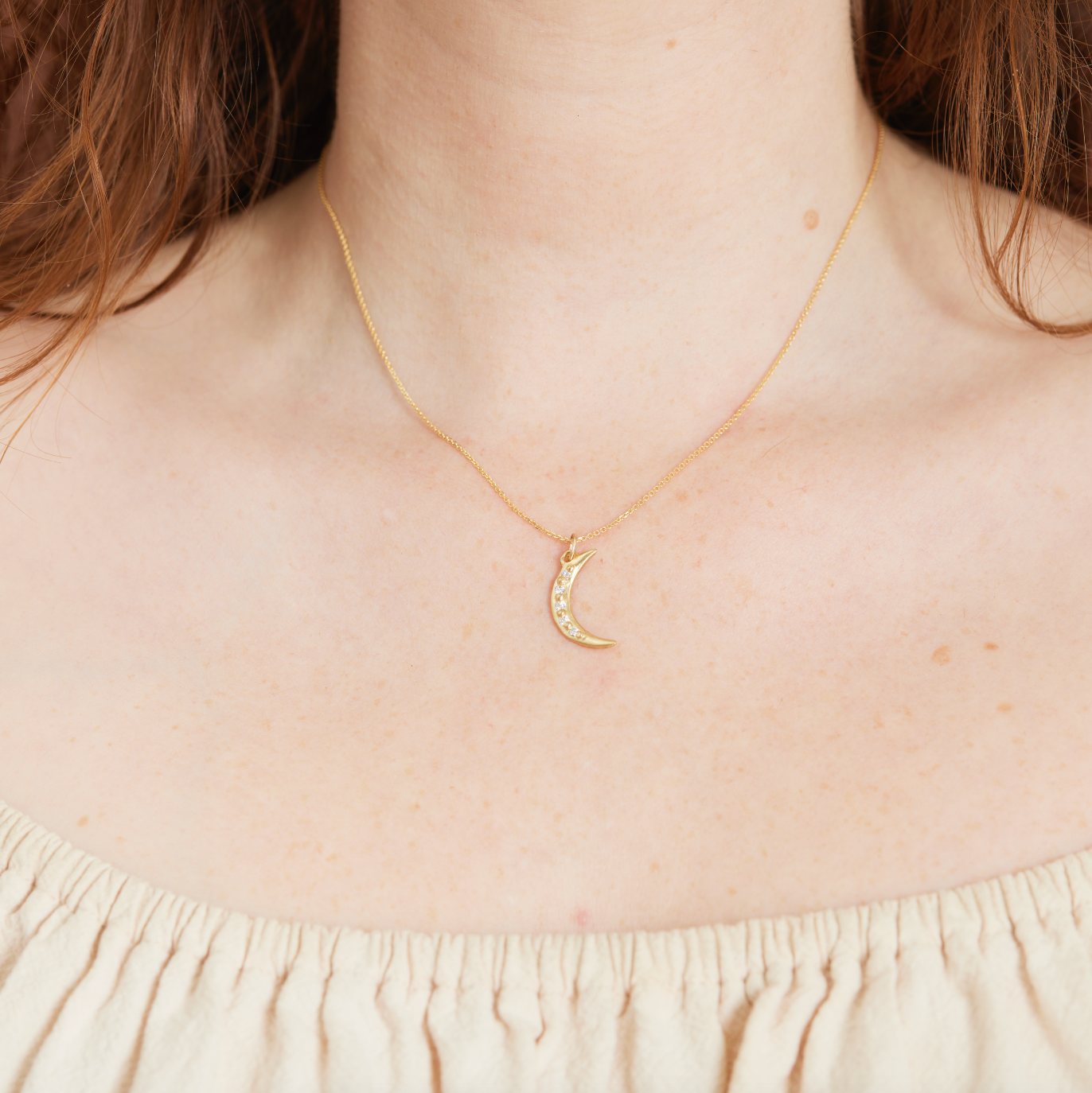Crescent Diamond Moon | Marisa Mason Jewelry
