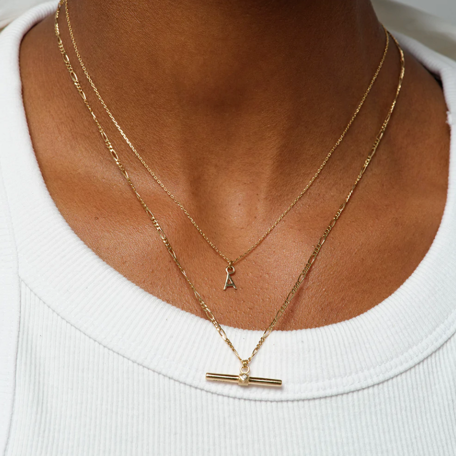 Mini Initial Charm Necklace-OD Fine Necklaces-Marisa Mason