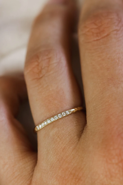 Gold Textured Diamond Milgrain Band | Lacee Alexandra – Marisa Mason