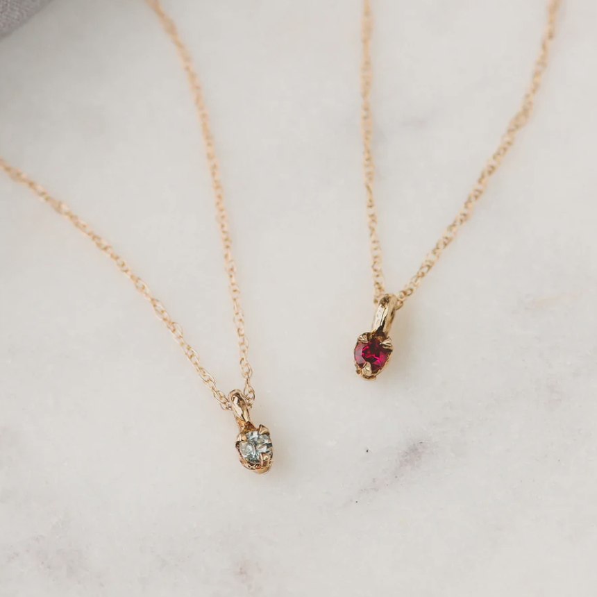 Yellow gold birthstone pendant hotsell