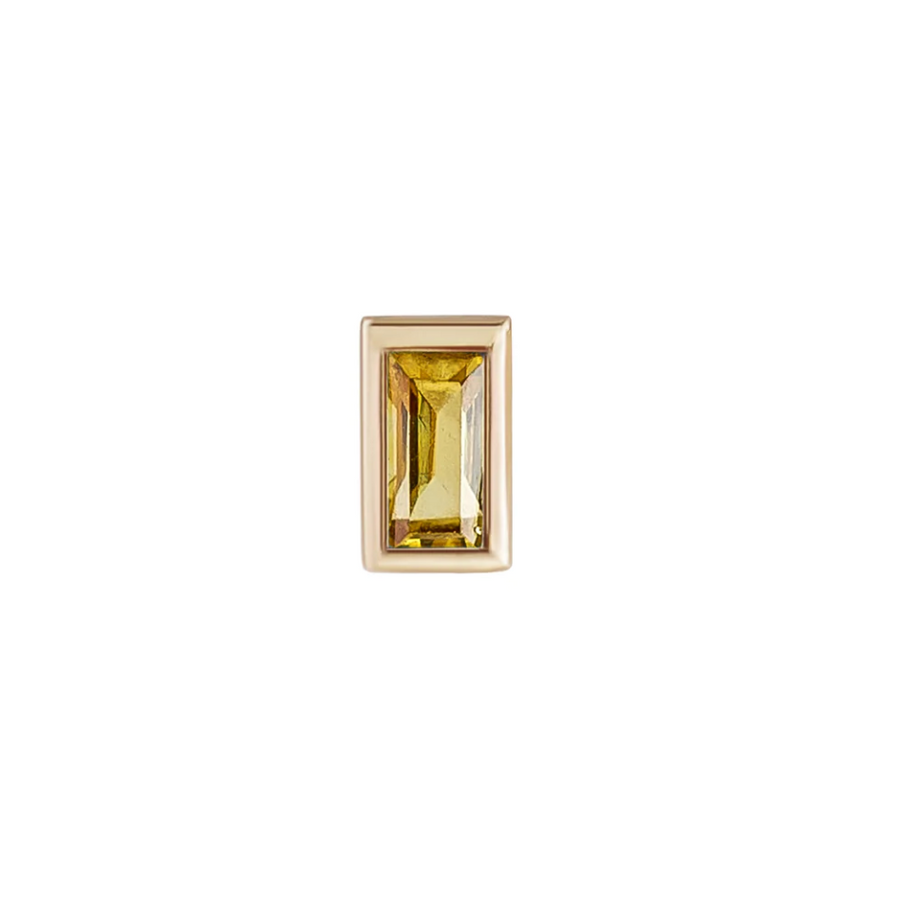 Mini Bezel Baguette Set Gemstone Stud-OD Fine Earrings-Marisa Mason