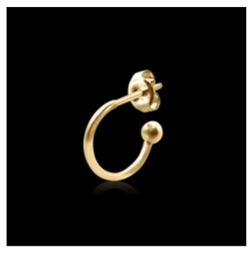 14K Charm Hoop-OD Fine Earrings-Marisa Mason