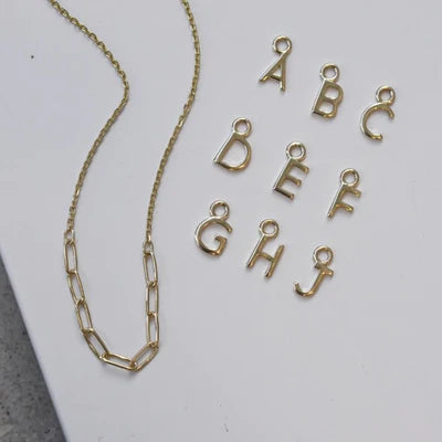 Mini Initial Charm Necklace-OD Fine Necklaces-Marisa Mason