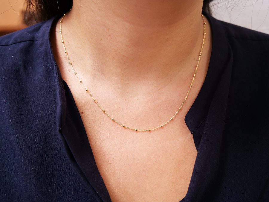 Beaded Cable Chain-OD Fine Necklaces-Marisa Mason