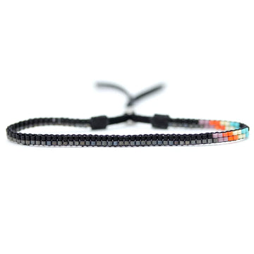 Julie Rofman Jewelry glass beads leather bracelet