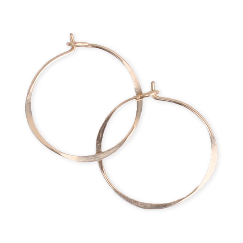 gold-fill hoops feature an organic, hammered texture - Fail Jewelry Round Hoops-Fail-Marisa Mason Jewelry