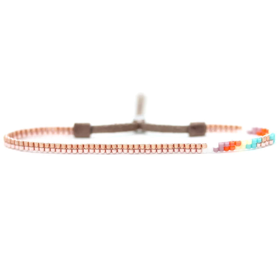 Julie Rofman Jewelry glass beads leather bracelet