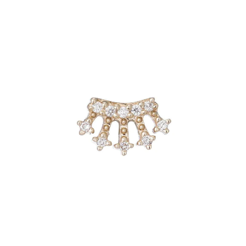 Mini Diamond Crown Stud-OD Fine Earrings-Marisa Mason