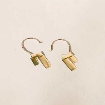 Hook earrings with small rectangles that flutter from the bottom, which adds bit of shimmer