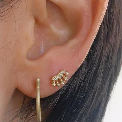 Mini Diamond Crown Stud-OD Fine Earrings-Marisa Mason