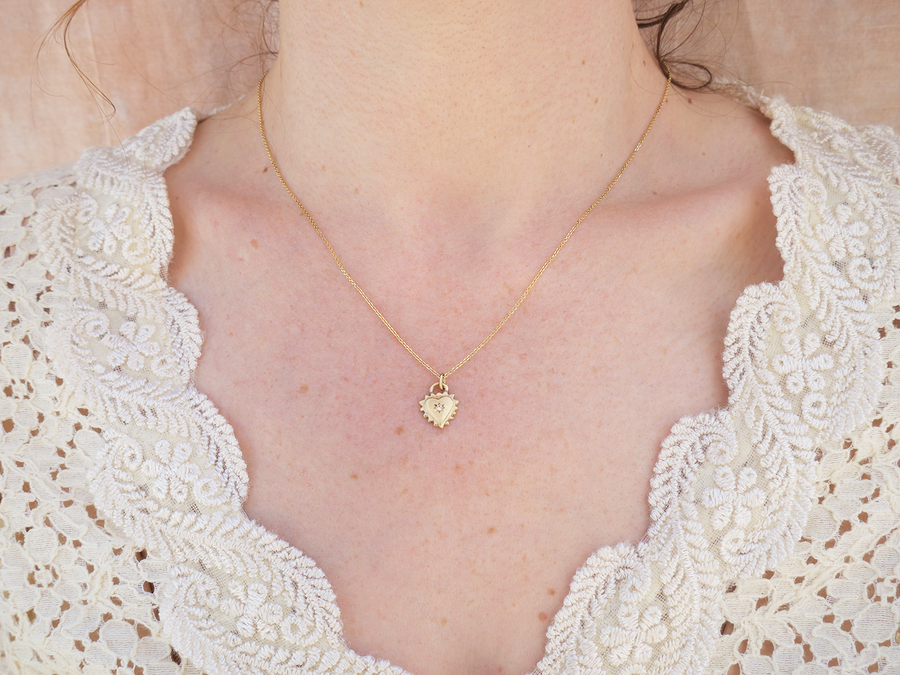 Mini Sagrado with Diamond-MM Fine Necklaces-Marisa Mason