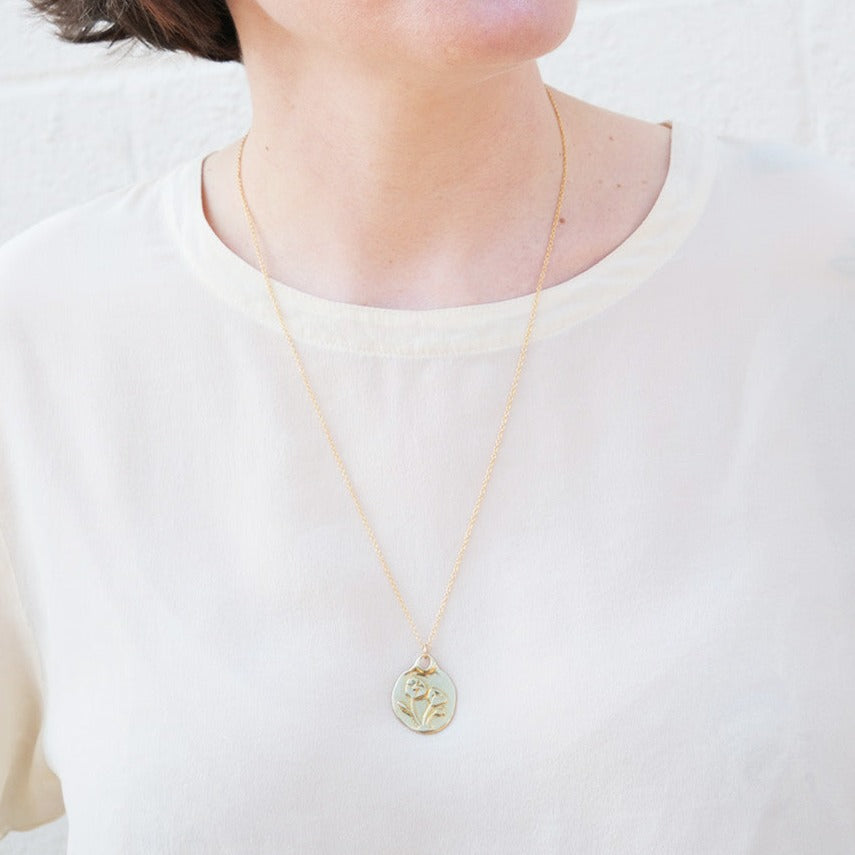 Poppy Medallion necklace-MM Fashion Necklaces-Marisa Mason