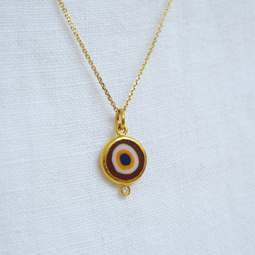 Quartz Evil Eye 18k Necklace